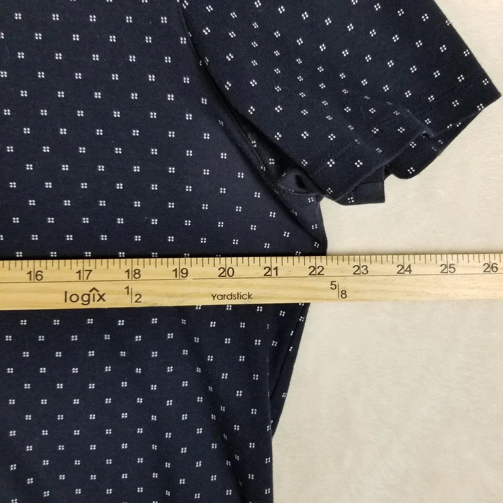 Banana Republic Polo Shirt Mens L Navy Blue Luxury Touch Standard Fit Geometric